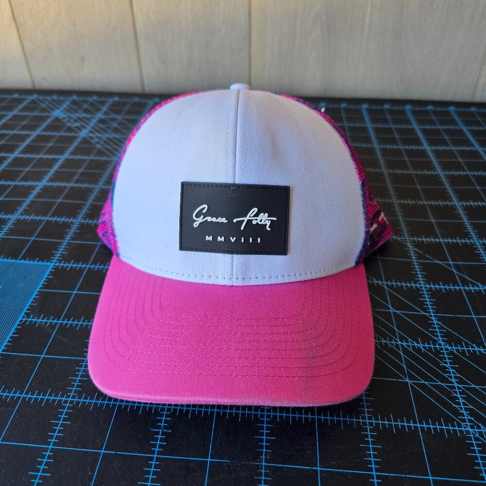 Grace Folly Trucker Hat Pink Gray Snapback Mesh Hat
